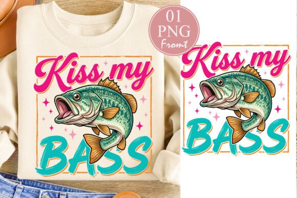 Download Kiss My Bass PNG, Funny Fishing PNG - Funny fishing Collection