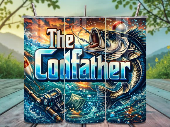 Download The Codfather Funny Fishing Tumbler Wrap - Funny fishing Collection