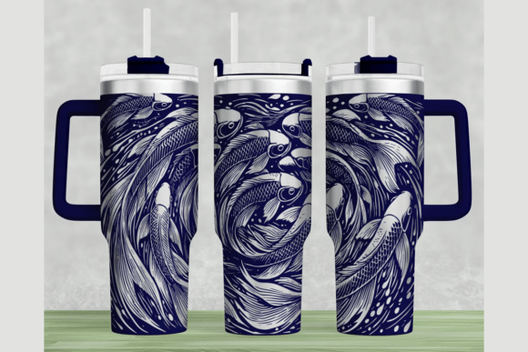 Download Fish 40oz Laser Tumbler Wrap SVG - Laser tumbler wrap Collection