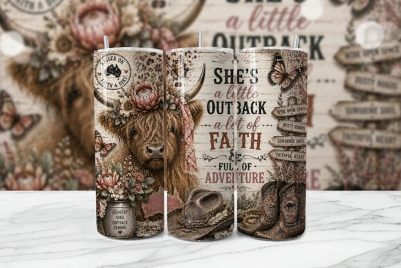 Download Outback Faith Highland Cow Tumbler Wrap - Cow tumbler wrap Collection