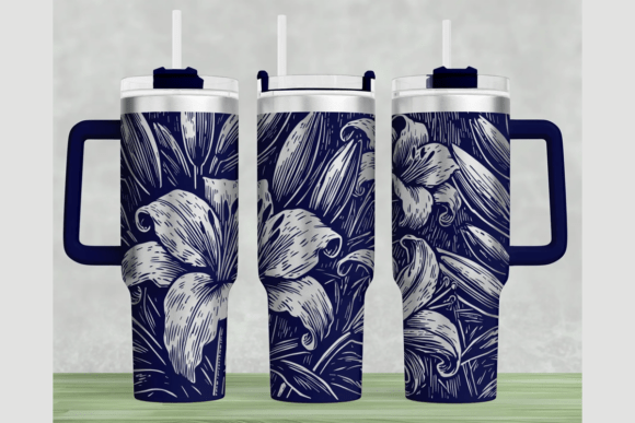 Download Lilies 40oz Laser Tumbler Wrap SVG - Laser tumbler wrap Collection
