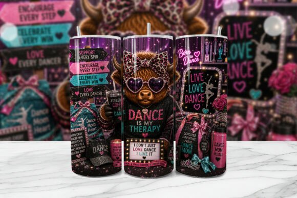 Download Dance Mom Highland Cow Tumbler Wrap PNG - Cow tumbler wrap Collection