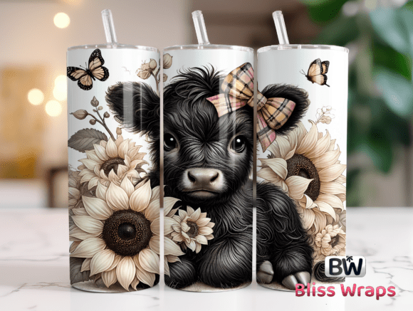 Download Highland Cow Tumbler Wrap Sublimation - Cow tumbler wrap Collection