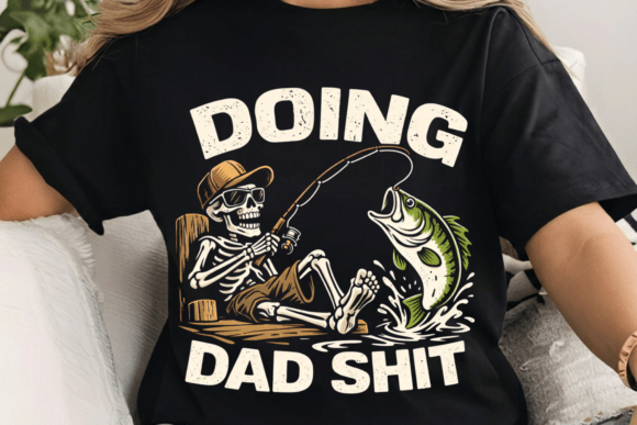 Download Funny Fishing Dad Skeleton PNG Design - Funny fishing Collection