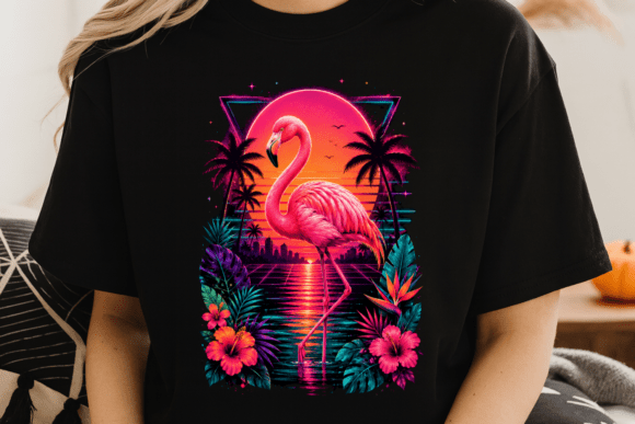 Download Neon Tropical Flamingo PNG - Premium Bundle