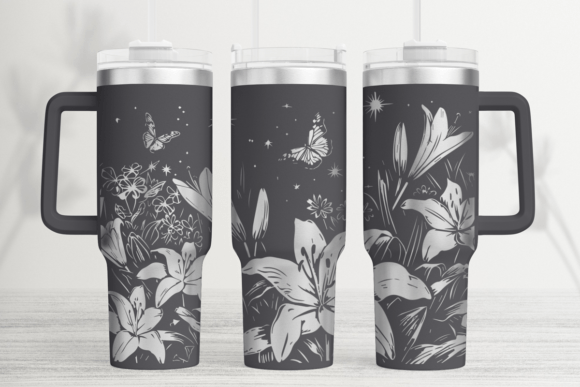 Download Lilly Flowers 40oz Laser Tumbler Wrap - Laser tumbler wrap Collection